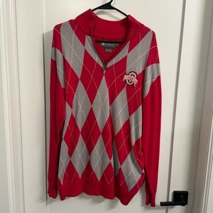 Ohio State Argyle 1/4 Zip Sweater